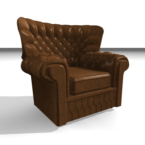 devon 1 seater leather chair 3d model - DEVON 1 SEATER LEATHER CHAIR by Carrara1